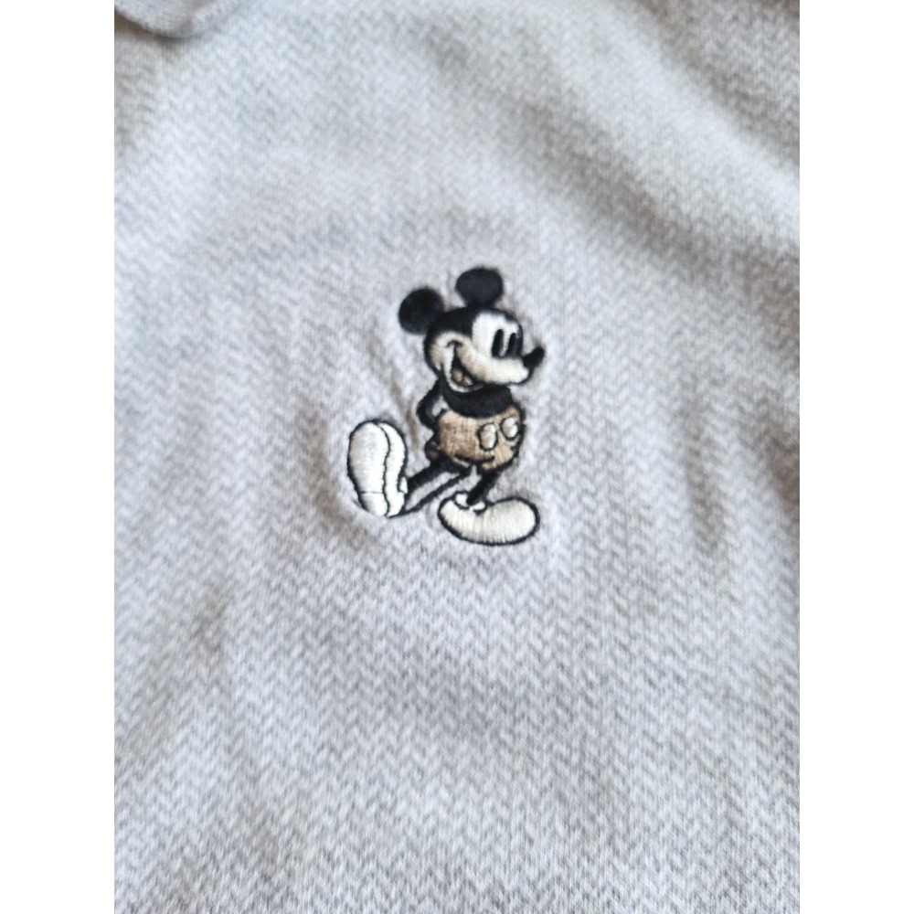Mickey Mouse Polo Shirt Mens Large Walt Disney World Gray Mickey Vintage Disney - Picture 11 of 15